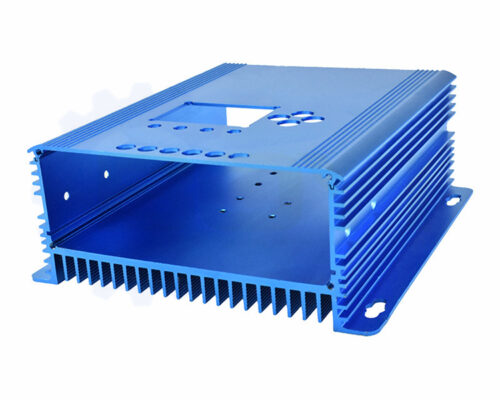 electronic aluminum heatsink shell, housing, enclosure anodized blue